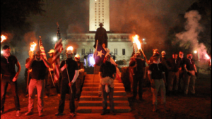 patriot front university of texas austin march torches